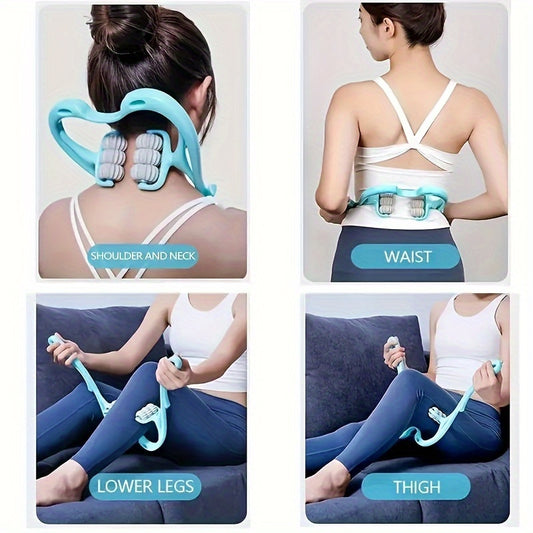 1pc Portable Neck & Shoulder Massager - Multi-Function Kneading Roller Ball For Pain Relief, Manual Pressure Point Therapy, Ideal For Home Use KHAN SHOP LLC Neck & Shoulder Massager