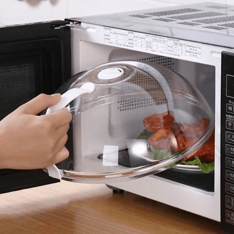 1pc Reusable Microwave Splash Cover - Transparent Anti-Sputtering Food Cover KHAN SHOP LLC made in cookware