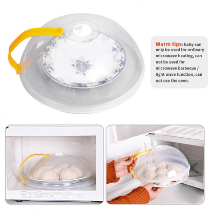 1pc Reusable Microwave Splash Cover - Transparent Anti-Sputtering Food Cover KHAN SHOP LLC made in cookware