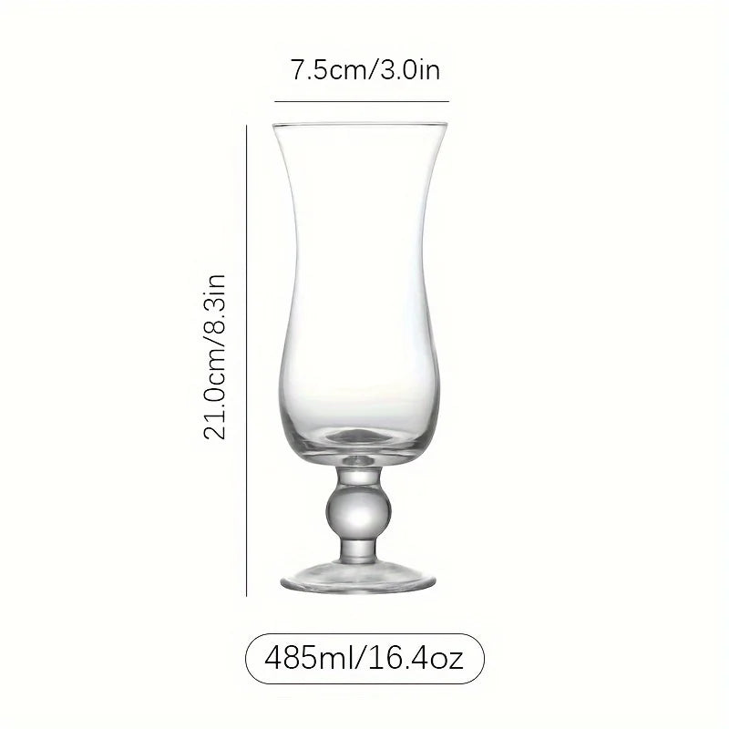 1pc Simple Hurricane Cup Creative Cocktail Cups Short-footed Juice Cold Drink Glass KHAN SHOP LLC hurricane glassware