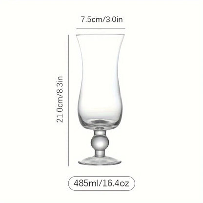 1pc Simple Hurricane Cup Creative Cocktail Cups Short-footed Juice Cold Drink Glass KHAN SHOP LLC hurricane glassware