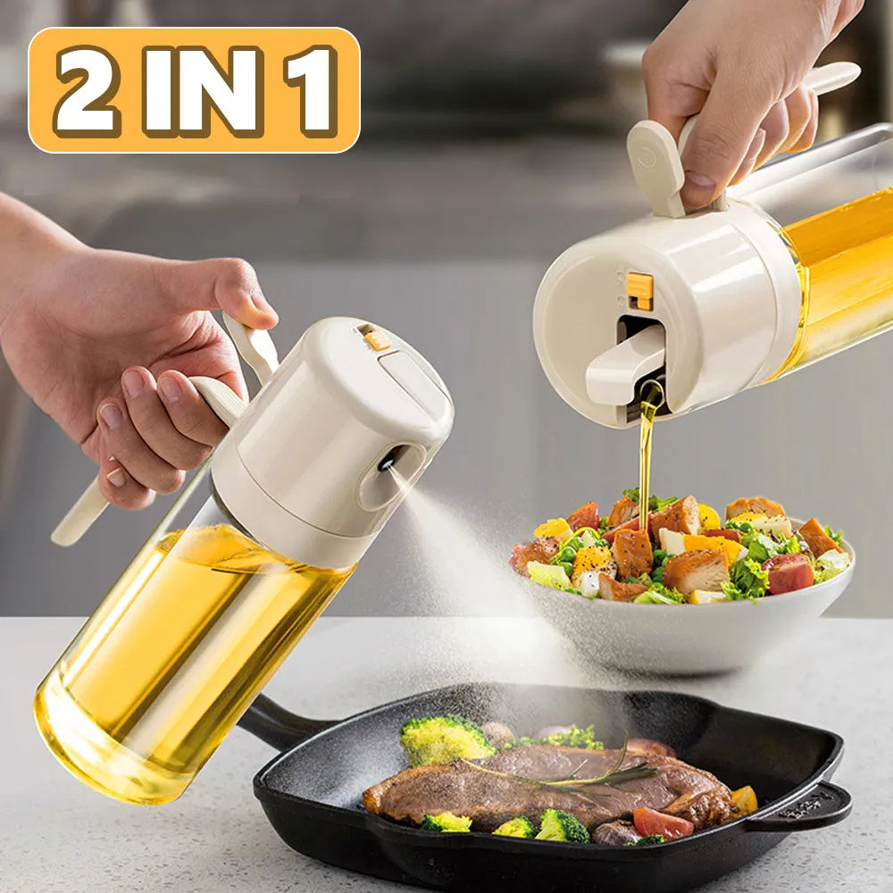 2 In 1 Oil Sprayer Bottle BBQ Cooking Oil Dispenser Olive Oil Pourers Sprayer  CookWare  The Khan Shop