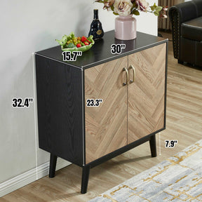 JaydenMax Modern Buffet Storage Cabinet, Sideboard Buffet Cabinet with Doors and Storage Shelves for Kitchen, Office, Dining Room, Living Room - Black White+MDF- KHAN SHOP LLC 5