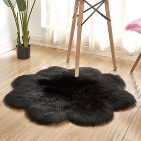 Artificial Woolen Carpet Rug Floral Shape Sheepskin Hairy Carpet The Khan Shop