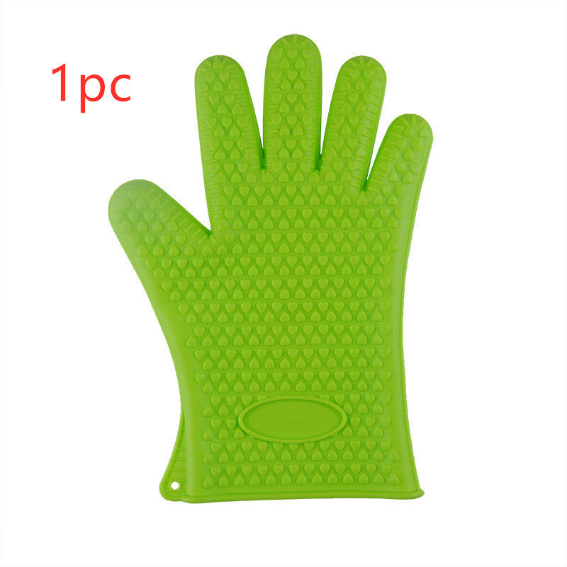 Food Grade Silicone Heat Resistant BBQ Glove  oven Green-1pc The Khan Shop