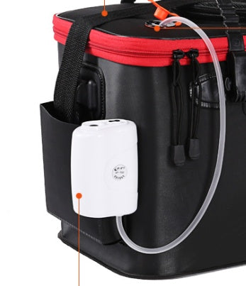 EVA Portable Fishing Bag Folding Thicken Live Fishing Box  Portable Storage White-Oxygen-Pump The Khan Shop