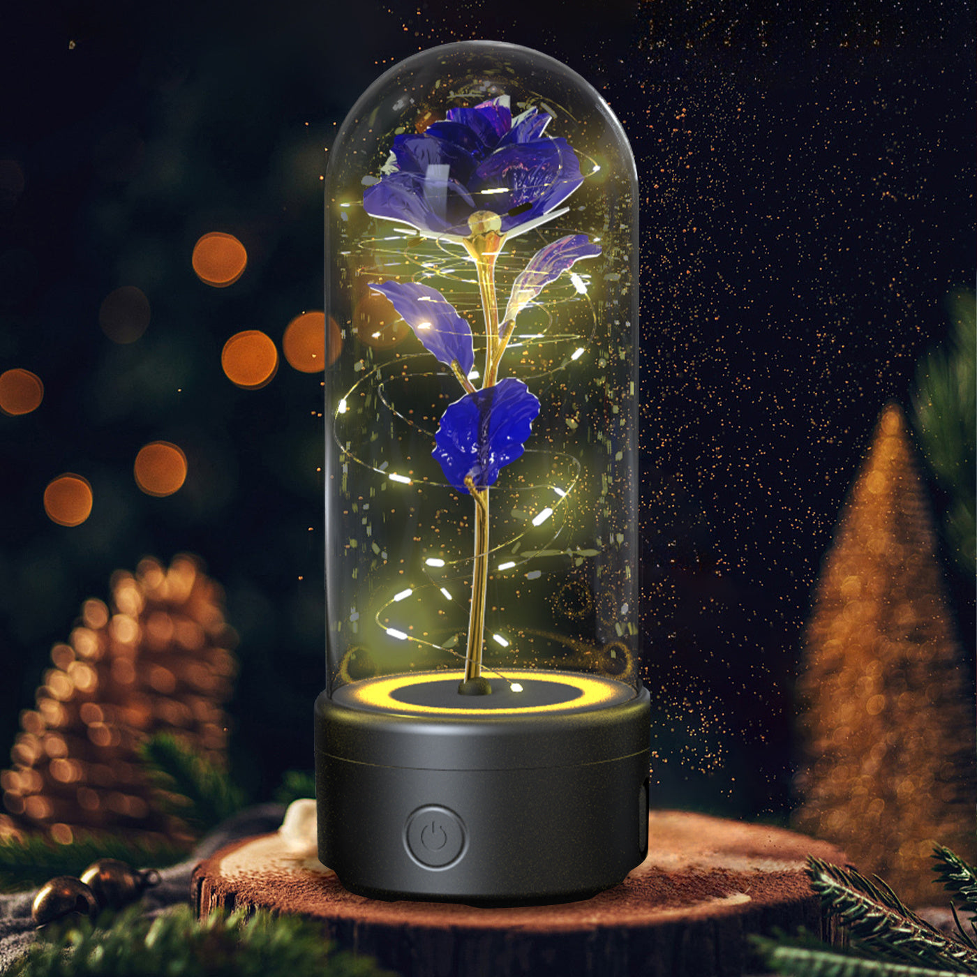 Creative 2 In 1 Rose Flowers LED Light And Bluetooth Speaker Valentine's Day The Khan Shop