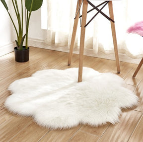 Artificial Woolen Carpet Rug Floral Shape Sheepskin Hairy Carpet The Khan Shop