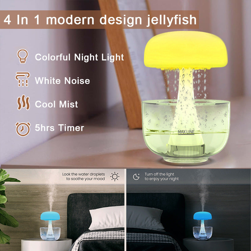 Jellyfish Raindrop Humidifier Ultrasonic Atomization Seven-color Ambience Light The Khan Shop