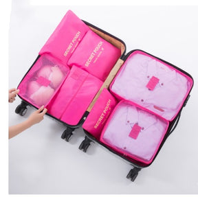 Durable Waterproof Nylon Packing Cube Travel Organizer Bag  Cosmetics Organizer Rose-red The Khan Shop