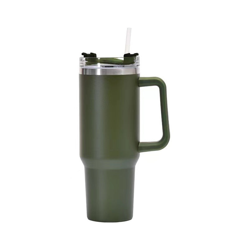 Stainless Steel Insulated Cup 40oz Straw Bingba  Sipper & Bottle Olive-green-40oz The Khan Shop