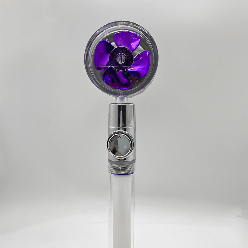 Shower Head Water Saving Flow 360 Degrees Rotating  Bathroom Accessories Purple-transparent-tube The Khan Shop
