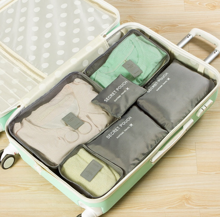 Durable Waterproof Nylon Packing Cube Travel Organizer Bag  Cosmetics Organizer Gray The Khan Shop