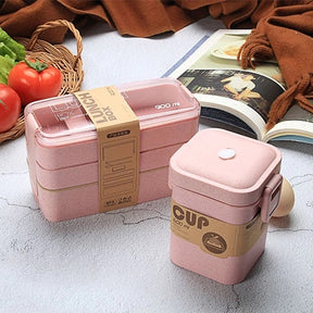 Separate Microwave Oven Light Lunch Box  oven Pink-with-soup The Khan Shop