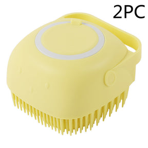 Silicone Dog Bath Massage Gloves Brush  Bathroom Accessories Yellow-2PC-square The Khan Shop