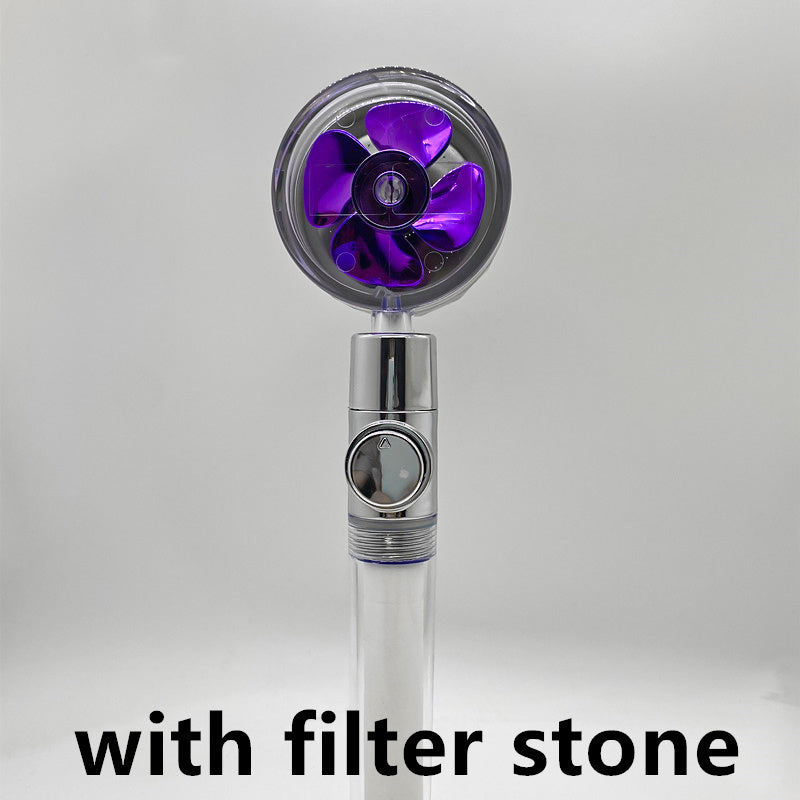 Shower Head Water Saving Flow 360 Degrees Rotating  Bathroom Accessories Purple-transparent-with-filter The Khan Shop