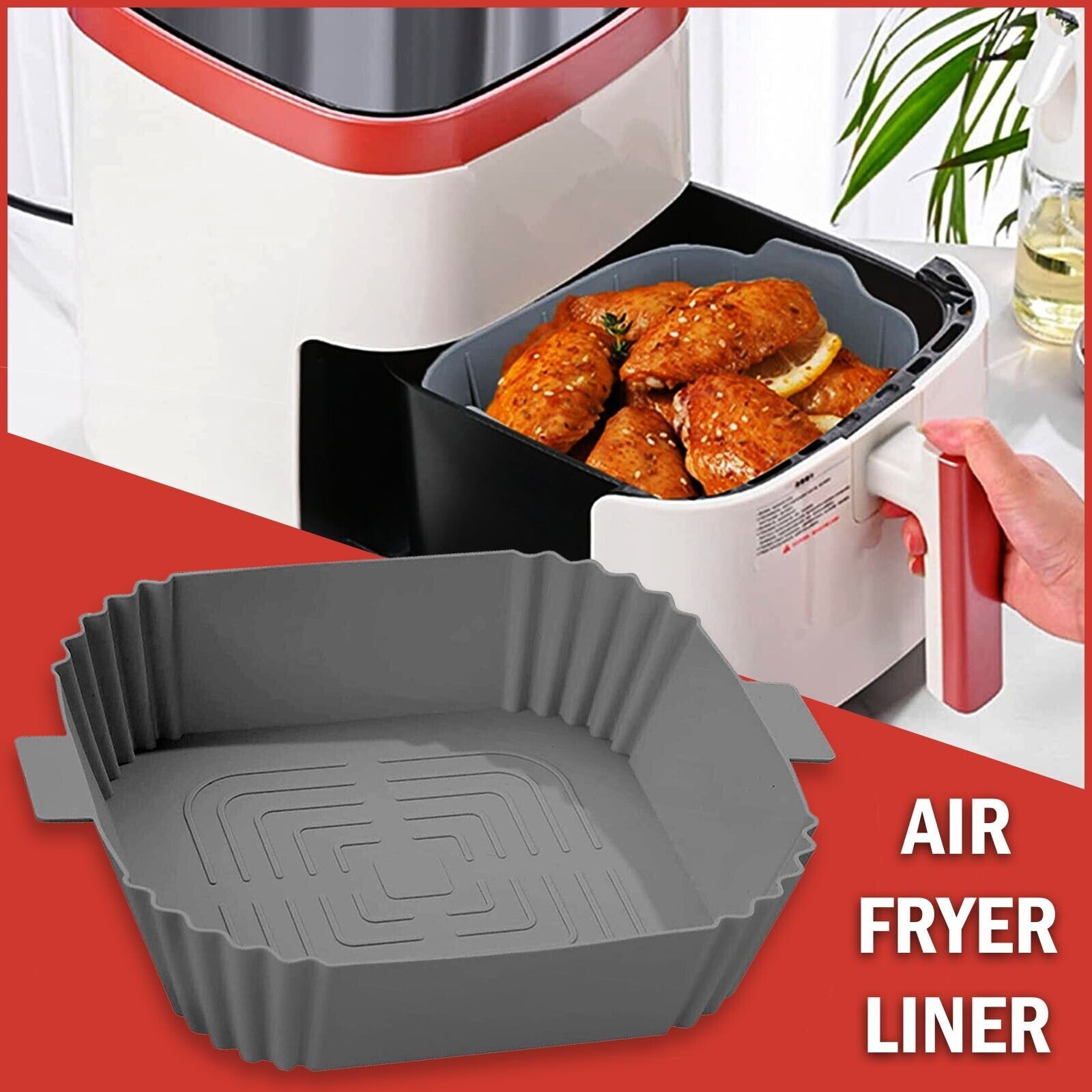 Air Fryer Silicone Pot Basket Liners Non-Stick Safe Oven  oven  The Khan Shop