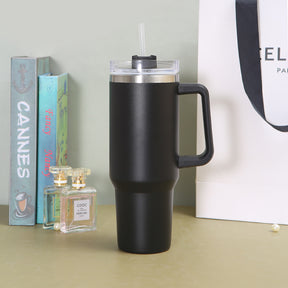 Stainless Steel Insulated Cup 40oz Straw Bingba  Sipper & Bottle Black-40oz The Khan Shop