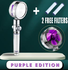 Shower Head Water Saving Flow 360 Degrees Rotating  Bathroom Accessories Adjustable-purple-set The Khan Shop