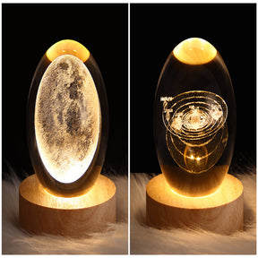 LED Night Light Galaxy Crystal Ball Table Lamp 3D Planet Moon Lamp The Khan Shop