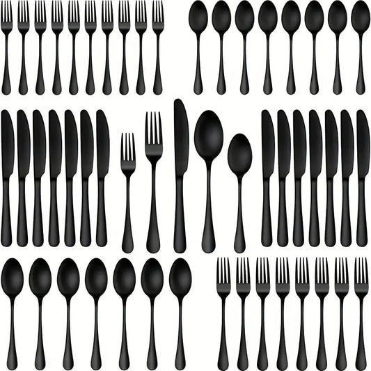 30pcs, Durable Mirror Polished Stainless Steel Cutlery Set -  Spoon Set & Cuttlery KHAN SHOP LLC 