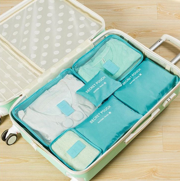 Durable Waterproof Nylon Packing Cube Travel Organizer Bag  Cosmetics Organizer Blue The Khan Shop