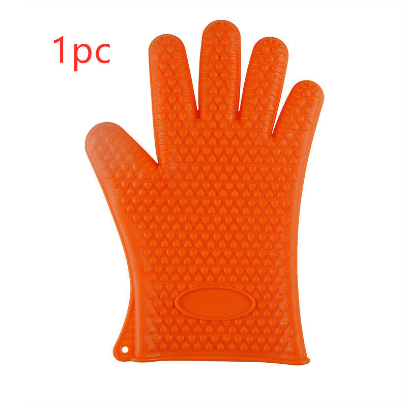 Food Grade Silicone Heat Resistant BBQ Glove  oven Orange-1pc The Khan Shop