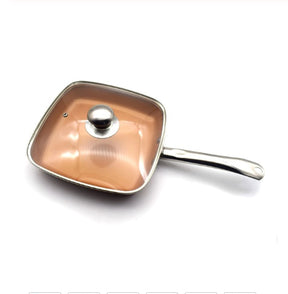 Non-stick Copper Frying Pan with Ceramic Coating  Dishwasher With-lid The Khan Shop