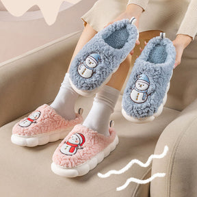 Cute Snowman Slippers Winter Indoor Household Warm Plush The Khan Shop