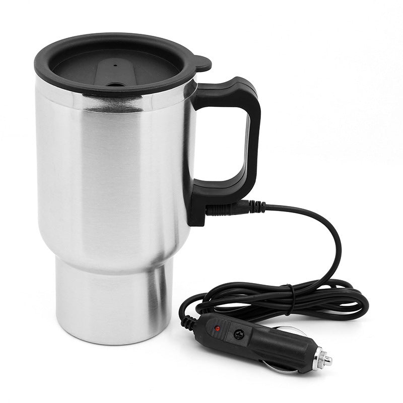 Stainless Steel Vehicle Heating Cup Electric  Electric Kettle Silver The Khan Shop
