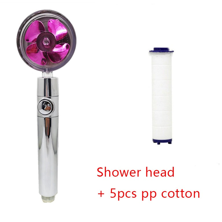 Shower Head Water Saving Flow 360 Degrees Rotating  Bathroom Accessories Purple-set The Khan Shop