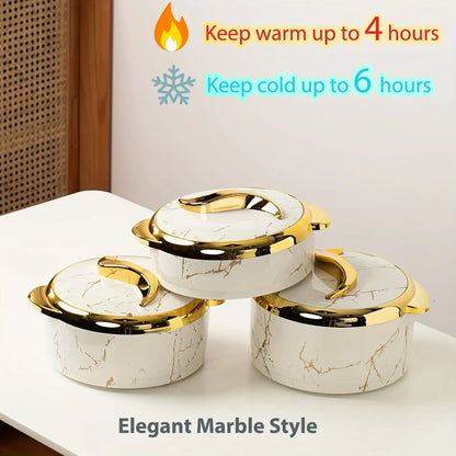 3pcs, Golden Touch Food Warmer, Thermal Casserole Dish Set With Lids -  CookWare KHAN SHOP LLC 