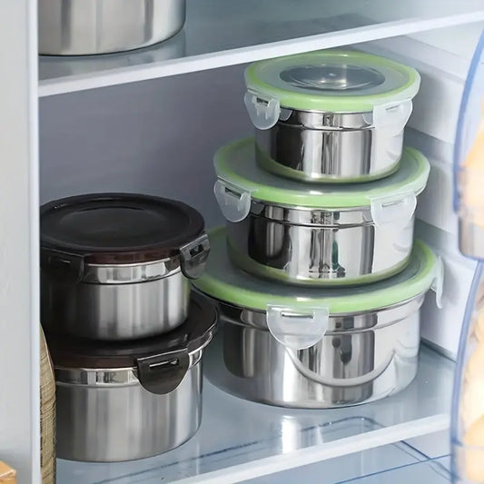 3pcs/set Leakproof Stainless Steel Food Storage Containers -  ServeWare KHAN SHOP LLC 