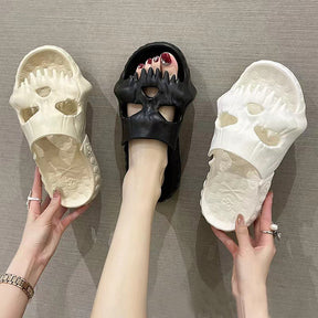 Personalized Skull Design Halloween Slippers Bathroom Indoor Outdoor Funny Slides Beach Shoes  Bathroom Accessories  The Khan Shop