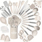 43pcs/set, Heat Resistant Silicone Kitchen Utensils Set -  customized KHAN SHOP LLC 1set-Khaki