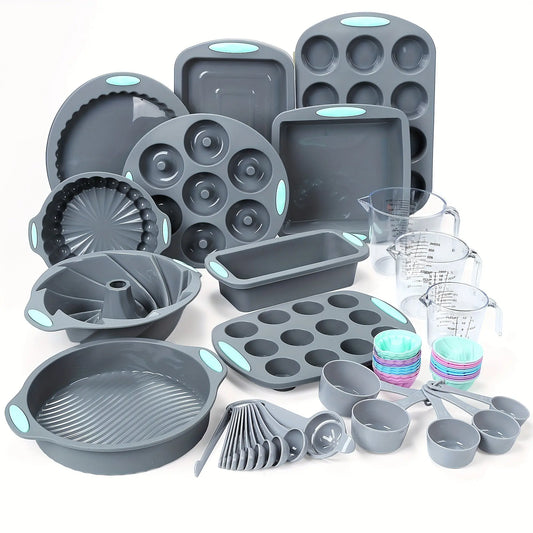 45pcs/set, Nonstick Silicone Baking Set with 10 Essential Tools -  Kitchen Tools & Gadgets KHAN SHOP LLC 