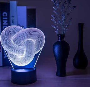 Twist Abstract LED 3D Night Light Touch Colorful Acrylic 3D Table Lamp The Khan Shop