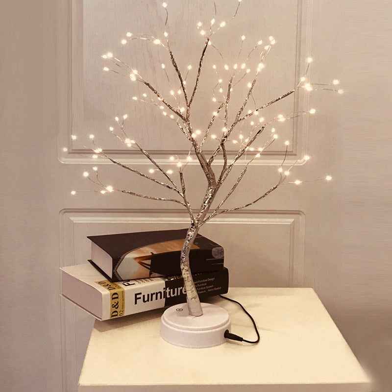 LED USB Fire Tree Light Copper Wire Table Lamps Night Light  Table Lamps  The Khan Shop