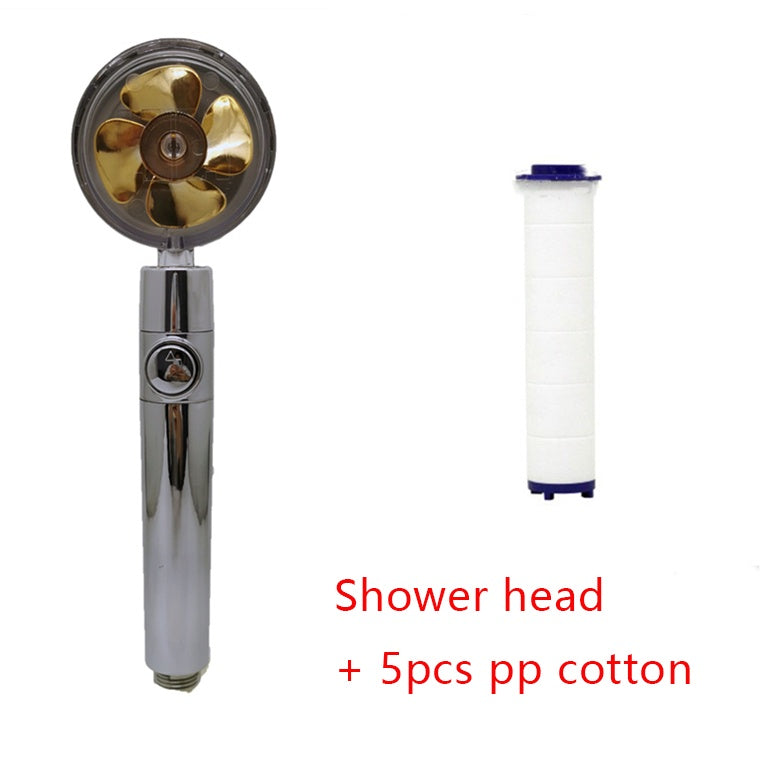 Shower Head Water Saving Flow 360 Degrees Rotating  Bathroom Accessories Yellow-set The Khan Shop