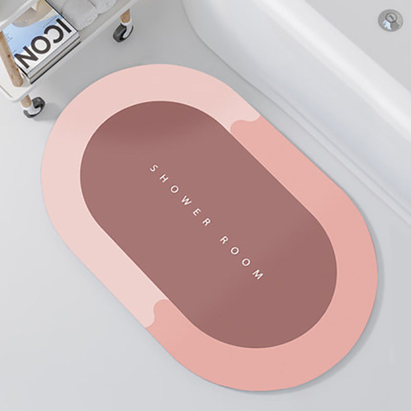 Bathroom Absorbent And Quick-drying Floor Mat  Bathroom Accessories Oval-Pink-60x90-1PCS The Khan Shop