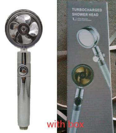 Shower Head Water Saving Flow 360 Degrees Rotating  Bathroom Accessories Silver-with-box The Khan Shop