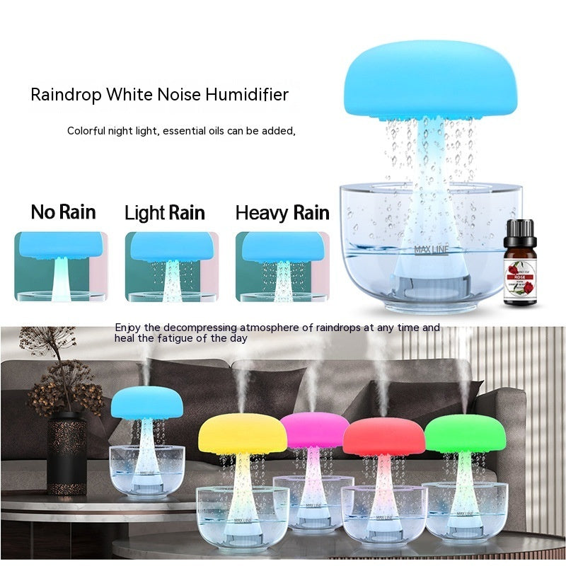 Jellyfish Raindrop Humidifier Ultrasonic Atomization Seven-color Ambience Light The Khan Shop