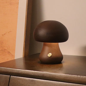 INS Wooden Cute Mushroom LED Night Light With Touch Switch  Bedside Table Lamp The Khan Shop