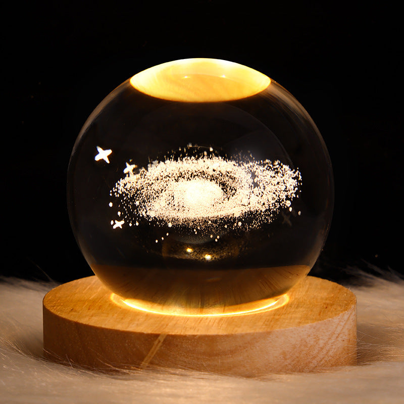 LED Night Light Galaxy Crystal Ball Table Lamp 3D Planet Moon Lamp The Khan Shop