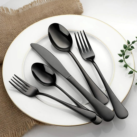 5/20pcs Mirror Polished Stainless Steel Cutlery Set -  Spoon Set & Cuttlery KHAN SHOP LLC 