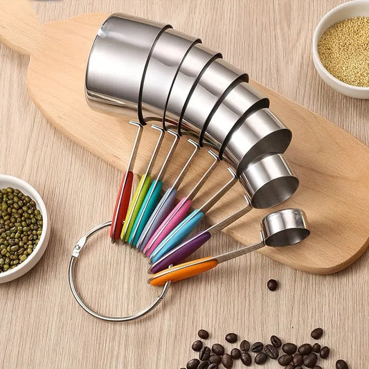 5/8/10/13pcs/set Multifunctional Stainless Steel Measuring Cups -  Spoon Set & Cuttlery KHAN SHOP LLC 