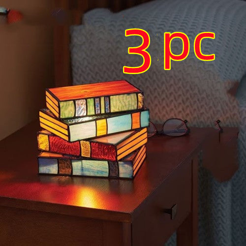 Stacked Books Lamp Nightstand Desk Lamps  Table Lamps Plastic-Style-3PCS The Khan Shop