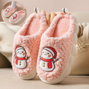 Cute Snowman Slippers Winter Indoor Household Warm Plush The Khan Shop