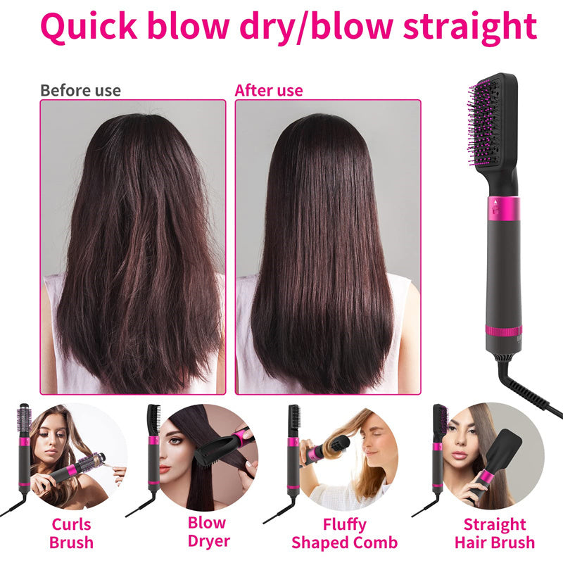 Professional 5 In 1 Hair Dryer Brush Dryer And Straightening Brush  Dryer  The Khan Shop