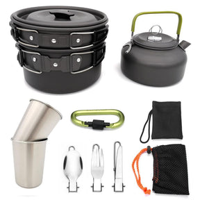 Outdoor Camping Cookware Travel Tableware Cutlery Utensils Hiking Picnic Camping Cookware Set  CookWare  The Khan Shop